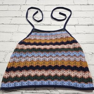 American Eagle Multicolor Crochet Crop Top